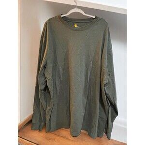 Carhartt Shirt Mens 2XL Olive Green Long Sleeve With Logo Original Fit